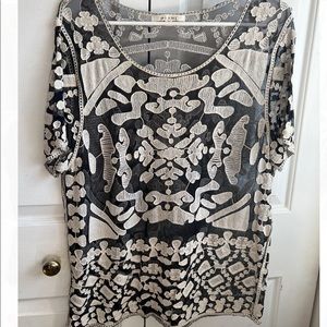 Sheer embroidered blouse